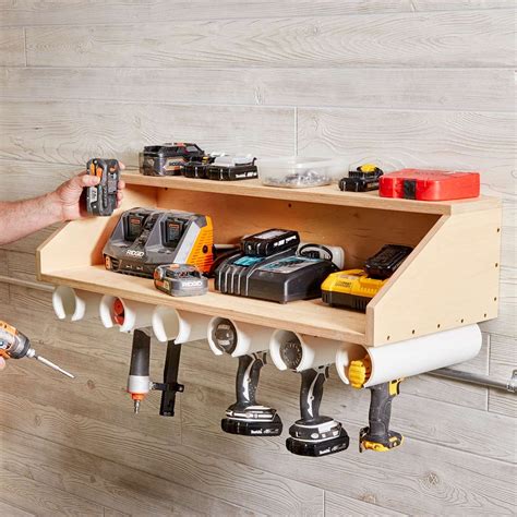 electric tool storage ideas using pcv for tool box|power tool storage.